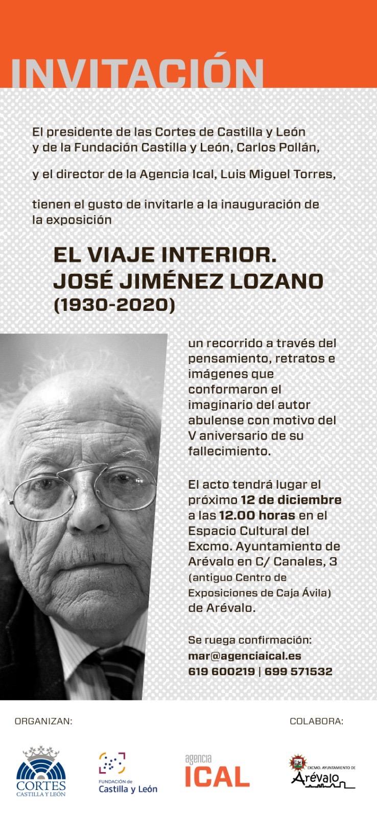 Invitaci�n a las exposici�n 'El viaje interior. Jos� Jim�nez Lozano (1930-2020)'
